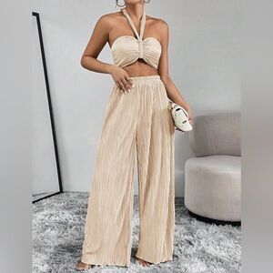 Firerie Women's Pleated Halter Top and Trouser Set in champagne
Pic for Referenc